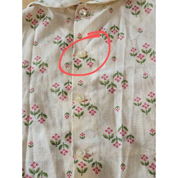 Vintage Polly Flinders Girl 4 Hand Smocked Prairie Cottagecore Top Yellow Floral - Picture 5 of 5